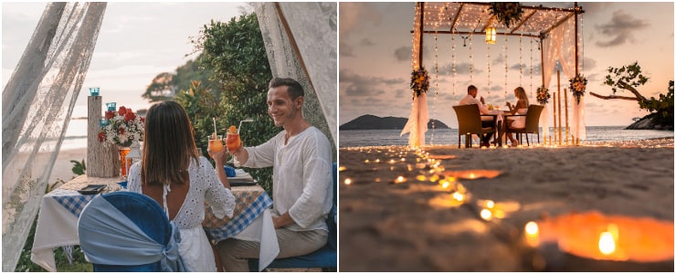 Romantic dinner by the beach at Novotel Phuket Kamala Beach Resort  