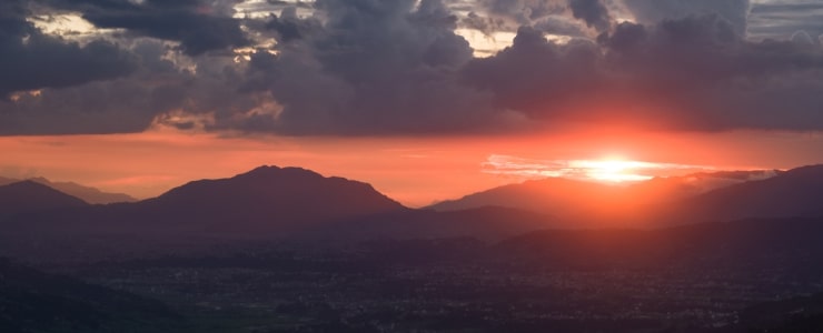 Sunrise and Sunset in Nagarkot