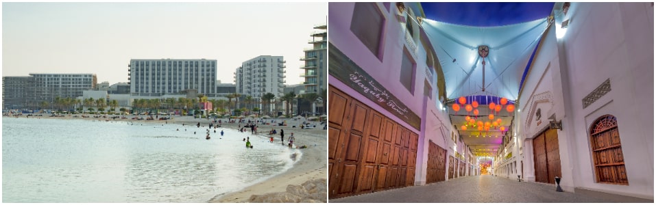 Playa de Marassi, Bab Al Bahrain y el fuerte Sheikh Salman bin Ahmed