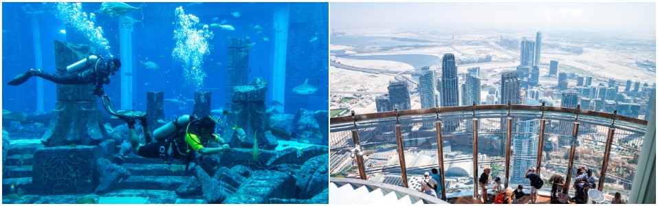 Deep Dive in Dubai And Sky Views Dubai